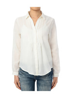 ピンタックバックギャザーシャツ/ホワイト(003)