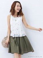 レースノースリ/TOPS/オフホワイト/レース