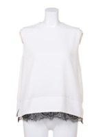 裾レースメッシュノースリーブPO/ネイビー