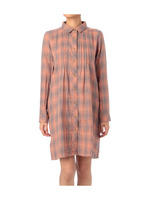 Wフェイスチェックガーゼシャツワンピース/ブルー系(293)