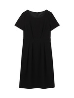 [L]スラブツイードハイウエストワンピース/ブラック(619)