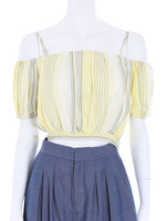 【DUO】 ストライプオフショルBL/イエロー