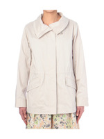 アシンメトリーカラー比翼ハーフコート/ライトベージュ(051)