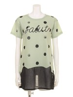 サリュー裏ドットプリントチュニック/ペパーミント