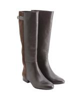 異素材コンビローヒールブーツ/ブラック(019)