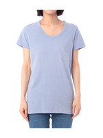 ポケットつきラウンドネックTシャツ/ライトブルー(091)