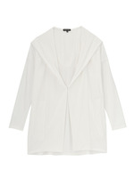 ミニ裏毛リヨセルフーデッドカーディガン/ホワイト(001)