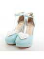 ラブハートパンプス/ライトブルー