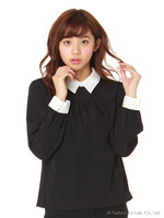 台衿ブラウス/クロ