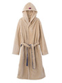 FLUFFY HOODED GOWN/BEIGE