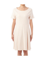 LACOSTE 細ボーダーバックシャンワンピース/レッド系(362)