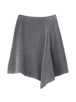 [L]変形フレアスカート/ブラック(019)