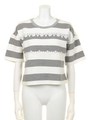【ＴＶドラマ着用】【2ndline】レース×リップルボーダーカットソーCL-0901/GRY