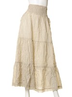 コットンリネンストライプ2Wayスカート/キナリ