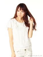 シルケット肩フリル半袖/シローシロ