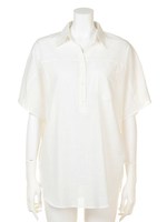 スキッパーネックドルマンシャツチュニック/ネイビー