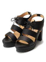 タンクソールレースアップサンダル/BLK