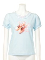 バレーシューズプリントTee/サックス