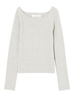 メランジオフショルダーリブプルオーバー/ネイビー