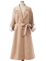 ロングガウンコート/ベージュ