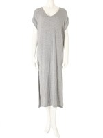 【CEDNIE】カットロングマキシワンピース/ライトグレー