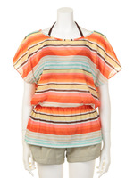 【Pinky&Dianne】タイダイボーダー４点セット/オレンジ