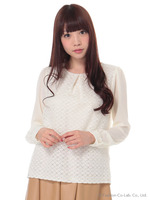 オーガンジーフラワーレースプルオーバー/Ivory