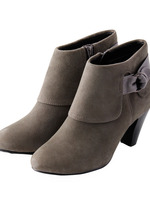 バックル牛革スエードブーティ/グレー系(013)