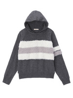 フード付きプルオーバニット/チャコールグレー(314)