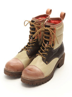 レザーショートブーツ/BROWN COMBI