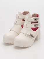 厚底ベルティッドショートブーツ/MULTI