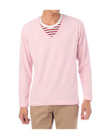 春色ニット×ボーダーセット/ベビーピンク(071)