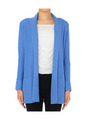 [S]編み地切り替えニットカーディガン/ブルー系(091)