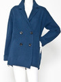 【riana】ダブルボタンニットコート/ブルー