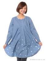 オパールドットプリントワンピース/イエロー