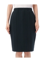 ケーブル風ふくれジャカードタイトスカート/ブラック(019)