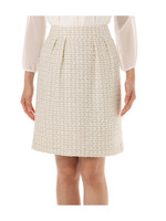 シフォンプリーツフレアスカート/ベージュ系(452)