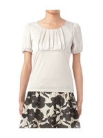 フロントドレープ切り替えカットソー/イエロー系(030)