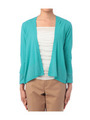 ラメ使い編み地切り替えカーディガン/グリーン系(022)