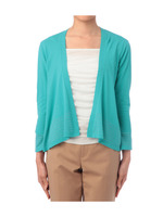 ラメ使い編み地切り替えカーディガン/グリーン系(022)