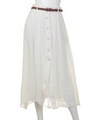 T/Rスラブ前開きロングスカート/オフ白