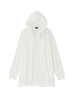 [S]フードつきドロップショルダーカーディガン/ブルー(092)