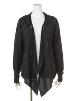 【Planet blue world】薄手フレンチテリーカーデ/ブラック