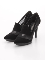 【vanitybeauty】チュールレースオペラパンプス/ブラック