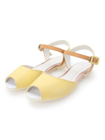 オープントゥフラットサンダル/ブルー系(092)