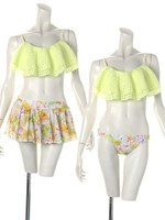 シースルーギンガムフリルビキニ/キイロ