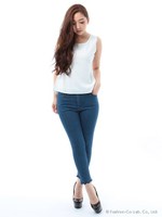 スカラ刺繍クロップドパンツ/ブラック