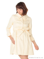 ステンカラーひよくフレアーCT/Sベージュ