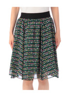 プリントフレアスカート/グリーン系(023)