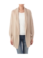 袖透かし編みトッパーニットカーディガン/ベージュ系(051)